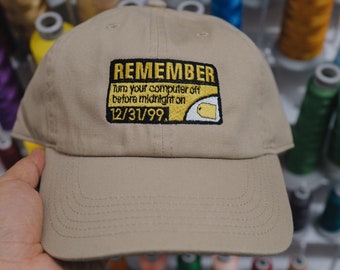 Turn Your Computer Off Embroidered Cap Dad Hat, Y2K, Webcore, 2000s Style