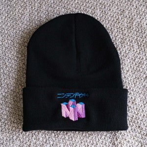 N64 Vaporwave Retro Gaming Embroidered Beanie Etsy