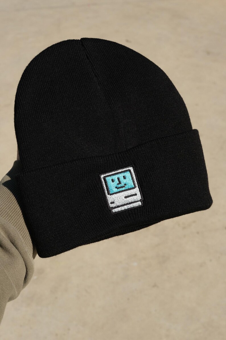 Classic Retro Computer Embroidered Beanie - Etsy