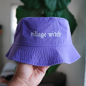 Village Witch Halloween Embroidered Bucket Hat