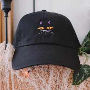 Black Cat Embroidered Dad Hat