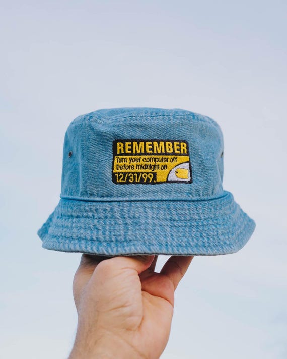 Turn Your Computer off Retro Y2K Embroidered Bucket Hat  display picture 3