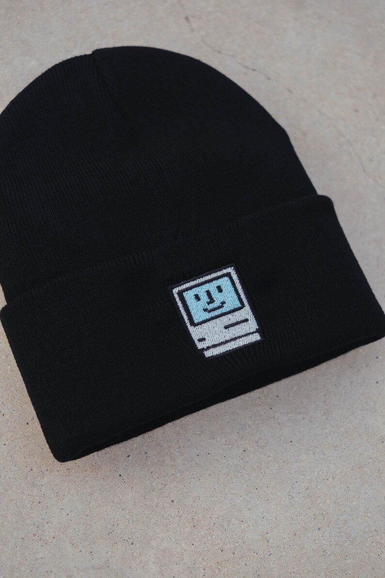 Classic Retro Computer Embroidered Beanie - Etsy