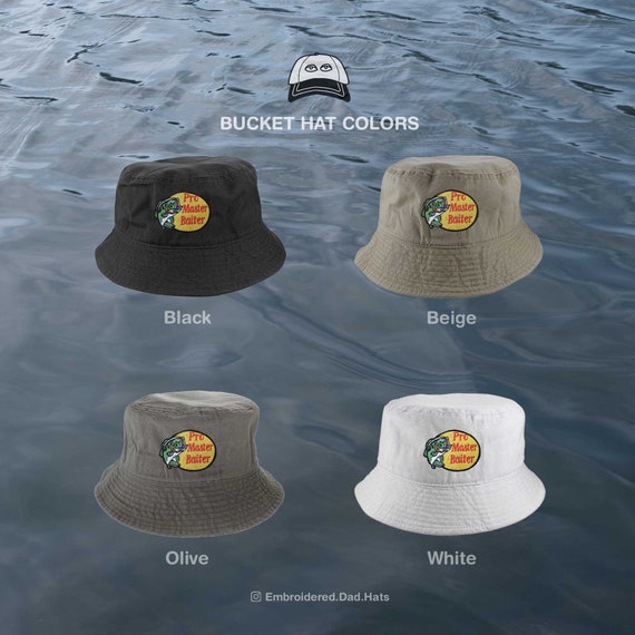 Funny Fishing Bucket Hat, Bass Pro Master Baiter Embroidered Bucket Hat 