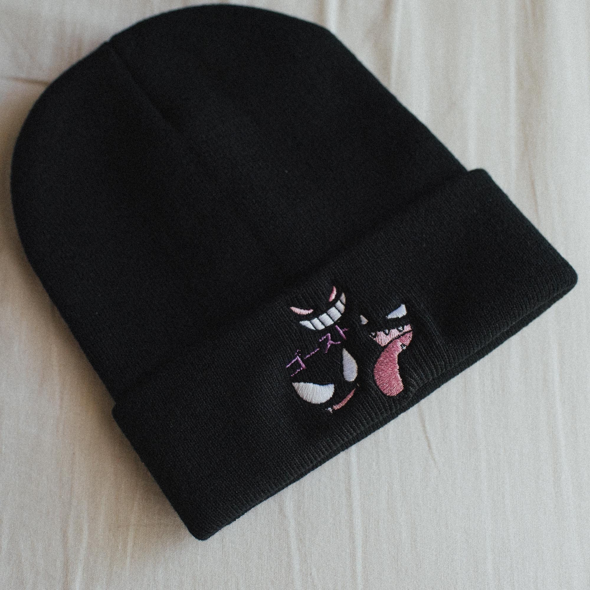 Ghost Type 90s Anime Embroidered Beanie - Etsy