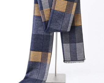 Men/'s 100/% CASHMERE SCARF Plaid Brown Olive Black Scotland Soft Warm Wool Wrap