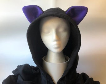 black hoodie with cat ears