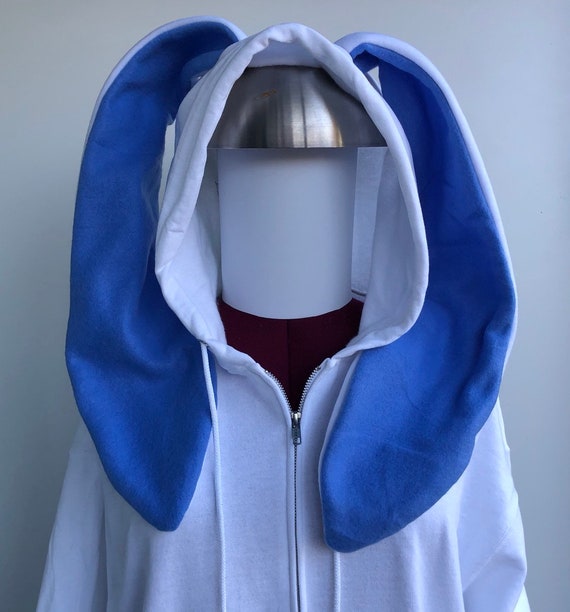 white bunny hoodie with ears