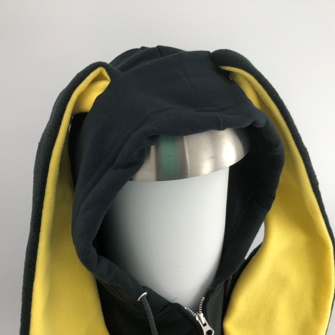 Black Rabbit Hoodie with long Yellow ears Etsy