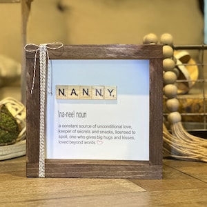 Nanny Nani Gift, Nanny Sign, Godmother Day, Mother's Day Gift, Grandmother Gift, Grandmother Frame, Godmother Gift, Nanny Nani Definition