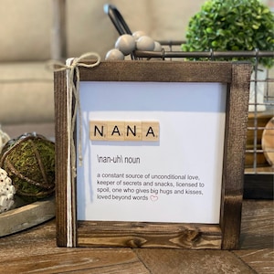 Nana Gift, Personalized, Grandparent Day, Grandmother Gift, Nana&#39;s Day Gift, Nana Sign, Nana Frame, Nana Decor, Scrabble Tile, Granny