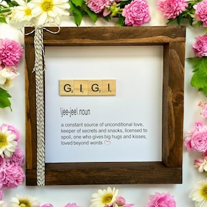 Gigi Gift, Personalized , Gigi Sign, Granny, Grandparent Day, Grandmother , Grandmother Frame, Grandmom Gift, Gigi Definition, Scrabble Tile