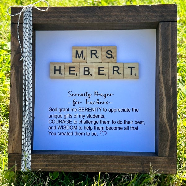 Personalized Serenity Prayer Teacher Gift ,Teacher Name Sign Teacher Appreciation Week, Teacher Sign, Teacher Definition, Teacher Thank You,