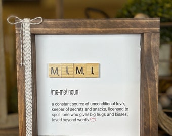 Mimi Sign, Grandmother Gift, Mimi Gift, Mother's Day Gift, Mimi Décor, Mother's Day Décor, Mimi Definition Sign, Grandparent Gift