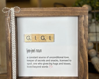 GiGi Gift, Mother's Day Gift, Gigi Sign, Grandparent Day, Grandmother Gift, Grandmother Frame, Grandmom Gift, Gigi Definition