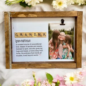 Grandma Photo Frame: Scrabble Tile Definition, 4x6 Portrait, Grandmas Christmas, Grandparent