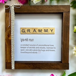 Grammy Gift, Personalized, Grammy Definition, Granny, Mom&#39;s Day, Grandparent Day, Grandmother Gift, Grammy Decor, Scrabble Tile