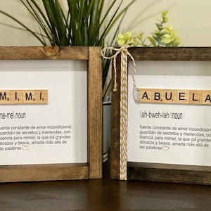 Mother&#39;s Day Spanish, Abuela Gift,  Abuela Sign, Abuela Definition Gift, Spanish Personalized, Mimi Gift Spanish, Spanish Grandmother