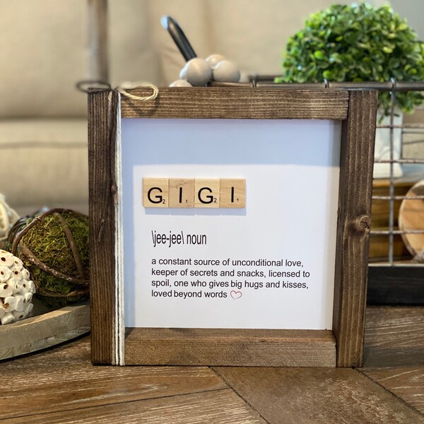 GiGi Mother's Day Gift, Gigi Sign, Grandparent Day, Mother's Day Gift, Grandmother Gift, Grandmother Frame, Grandmom Gift, Gigi Definition