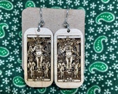 Tarot / Le Diable / The Devil - Lasercut Wood Dangle Earrings