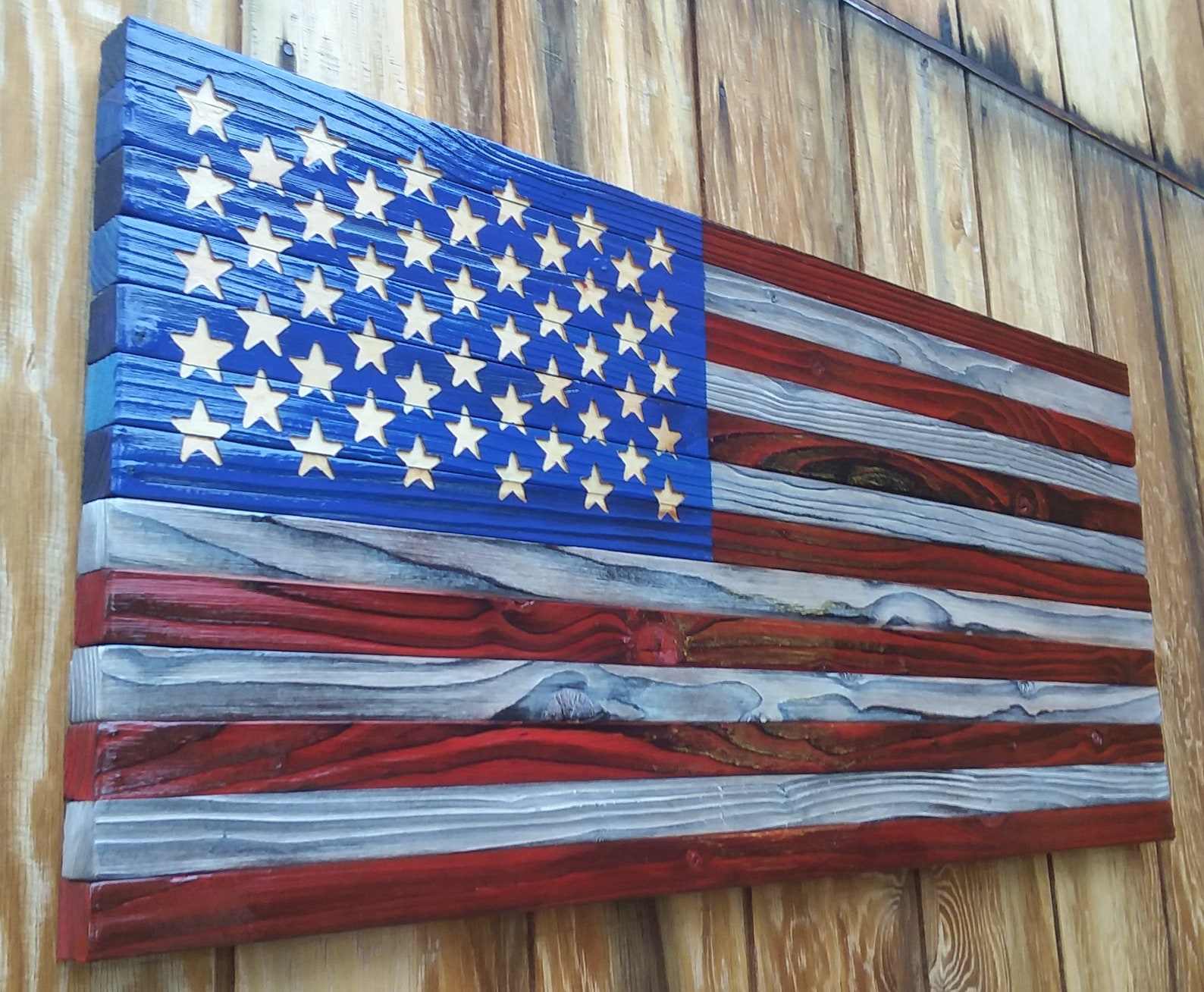 American Flag Wooden Wall Art Etsy