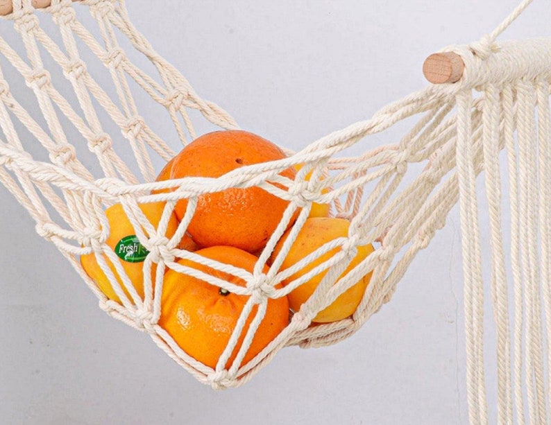 100 Handmade Fruit Hammock Under Macrame Hanging Etsy