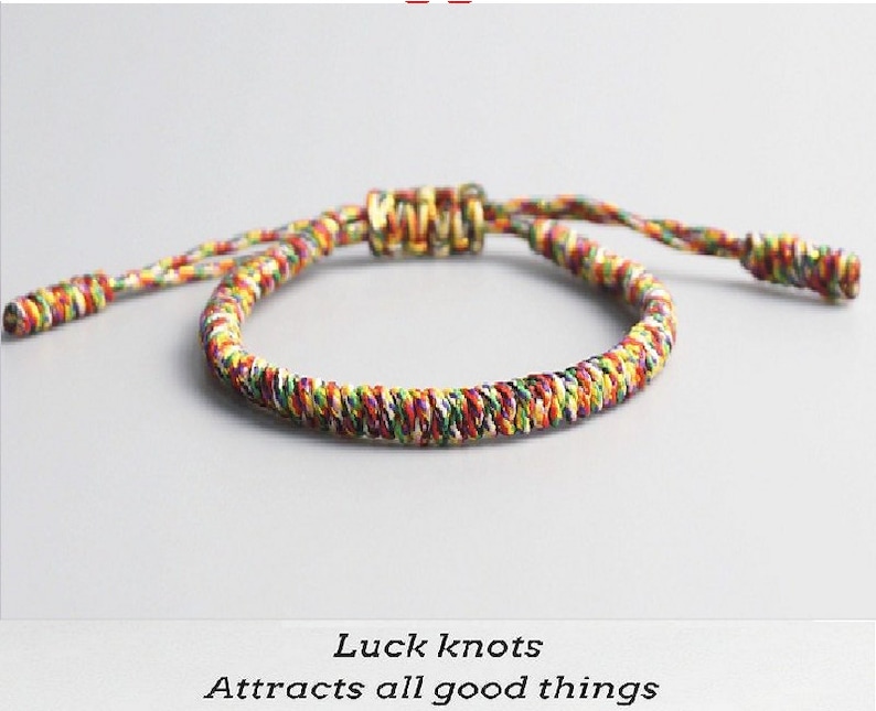 Original Tibetan Buddhist Tibetan Lucky Knot Bracelet 7 Colors Etsy
