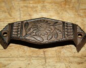 12 Cast Iron Antique Victorian Style OVAL Drawer Pull, Barn Handle, Door Handles