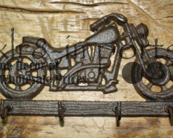 Motorcycle Couple Black Metal Towel Rack /& Shelf