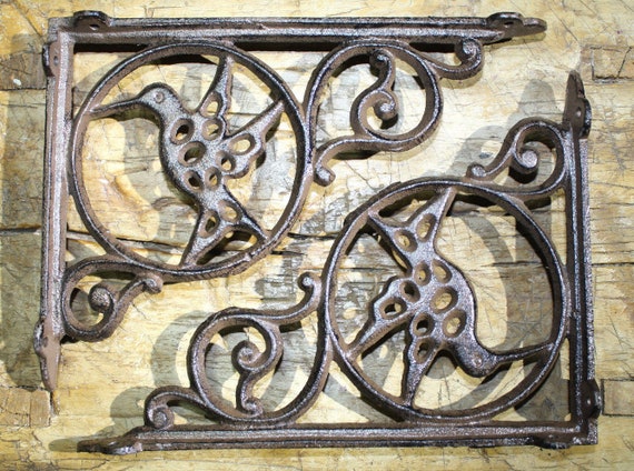 Garden Braces Shelf Bracket 4 Cast Iron Antique Style HUMMINGBIRD Brackets