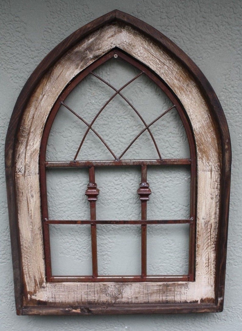 Wooden Antique Style Church WINDOW Frame Primitive Wood Gothic Etsy