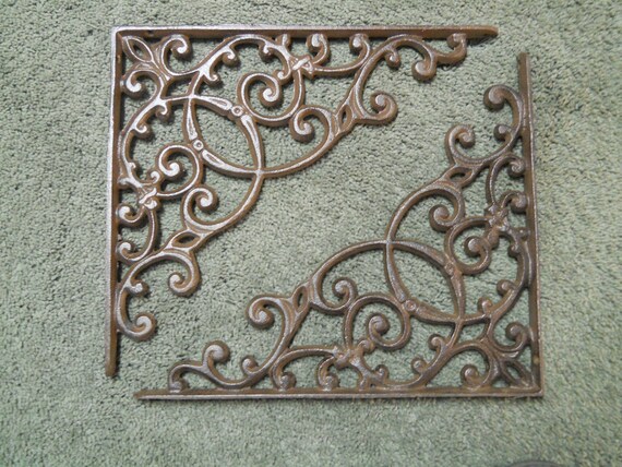 4 Cast Iron Antique Style GRAPES /& VINE Brackets Garden Braces Shelf Bracket