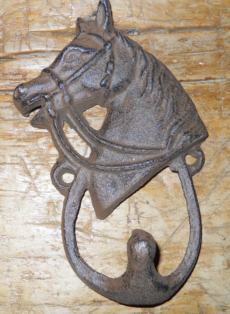 Cast Iron HORSE HEAD Coat Hooks Hat Hook Towel Rack Western Etsy