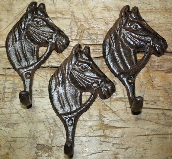 Cast Iron STAGECOACH Towel Hanger Coat Hooks Hat Hook KEY Rack Western COWBOY