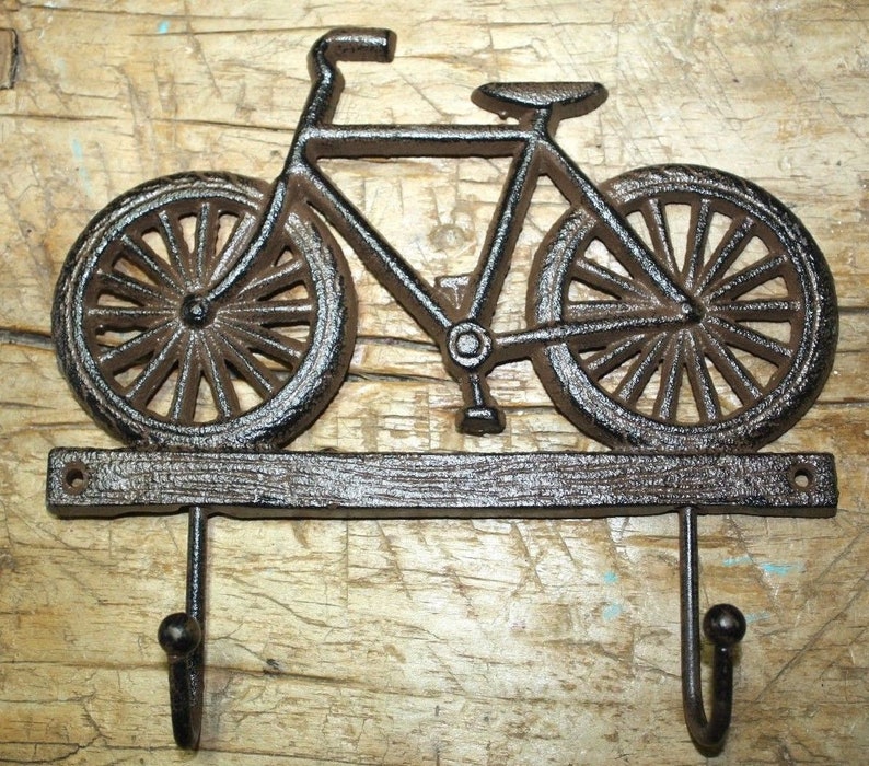 Cast Iron BICYCLE Towel Coat Hooks Hat Hook Key Rack BIKE | Etsy