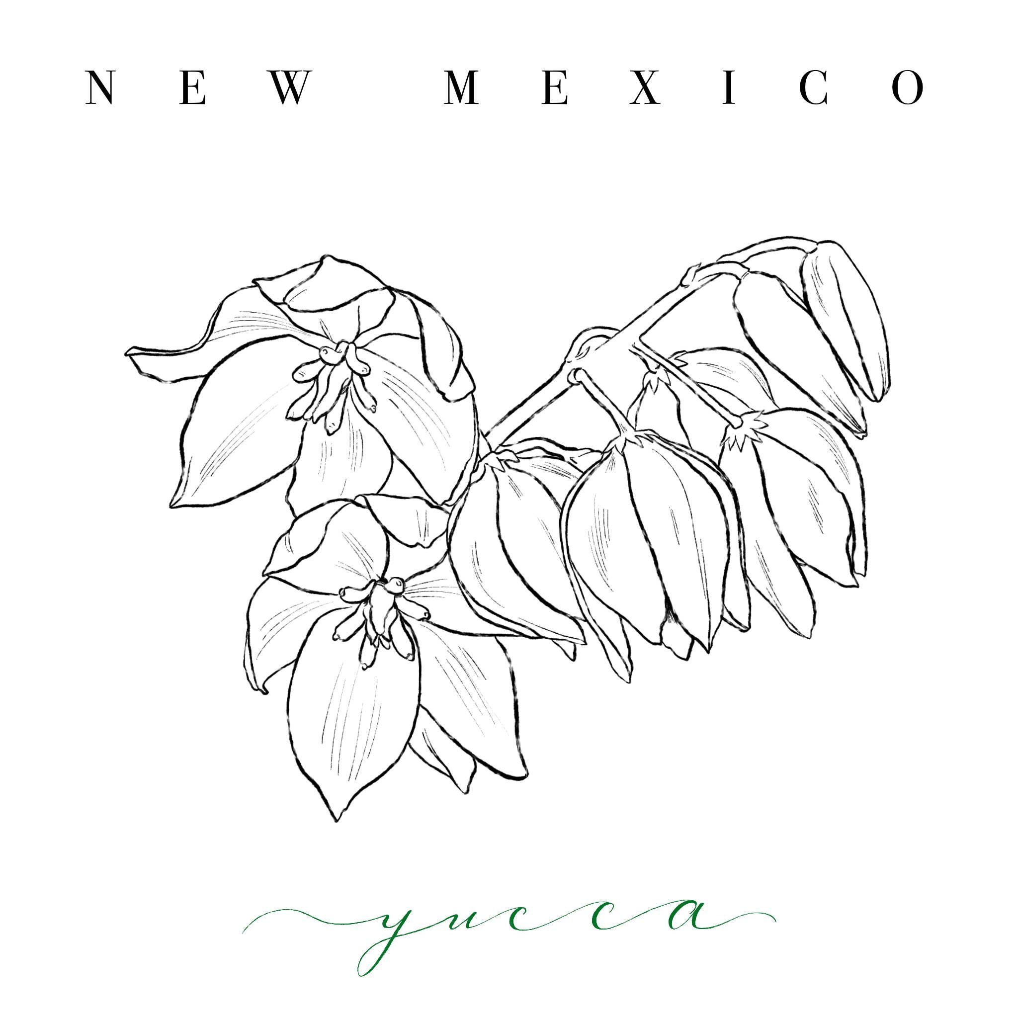 State Flower Art Prints Deco New Mexico New York North Etsy