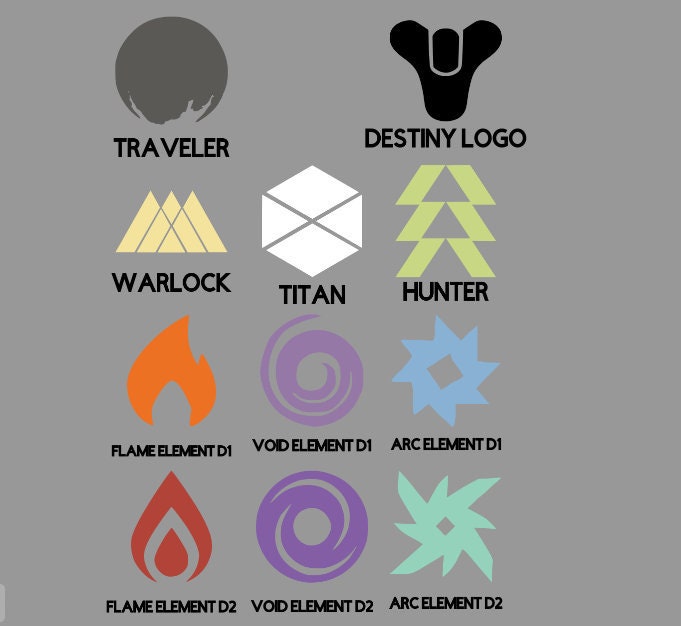 Destiny 2 Warlock Titan Hunter Traveler Destiny Logo.