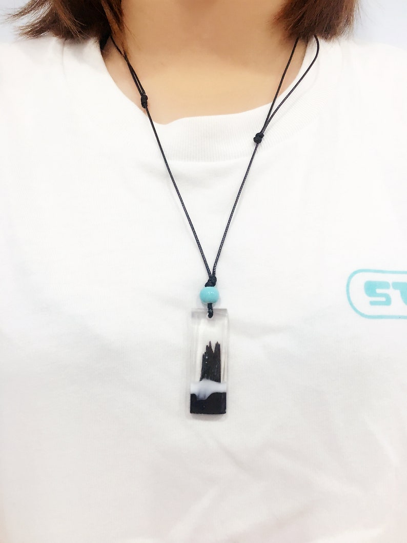 Fall Forest Necklace Forest Wood Necklace Eco Nature Necklace Forest Resin Jewelry Modern Wood Pendant Forest Lover Gift Nature Wood Resin
