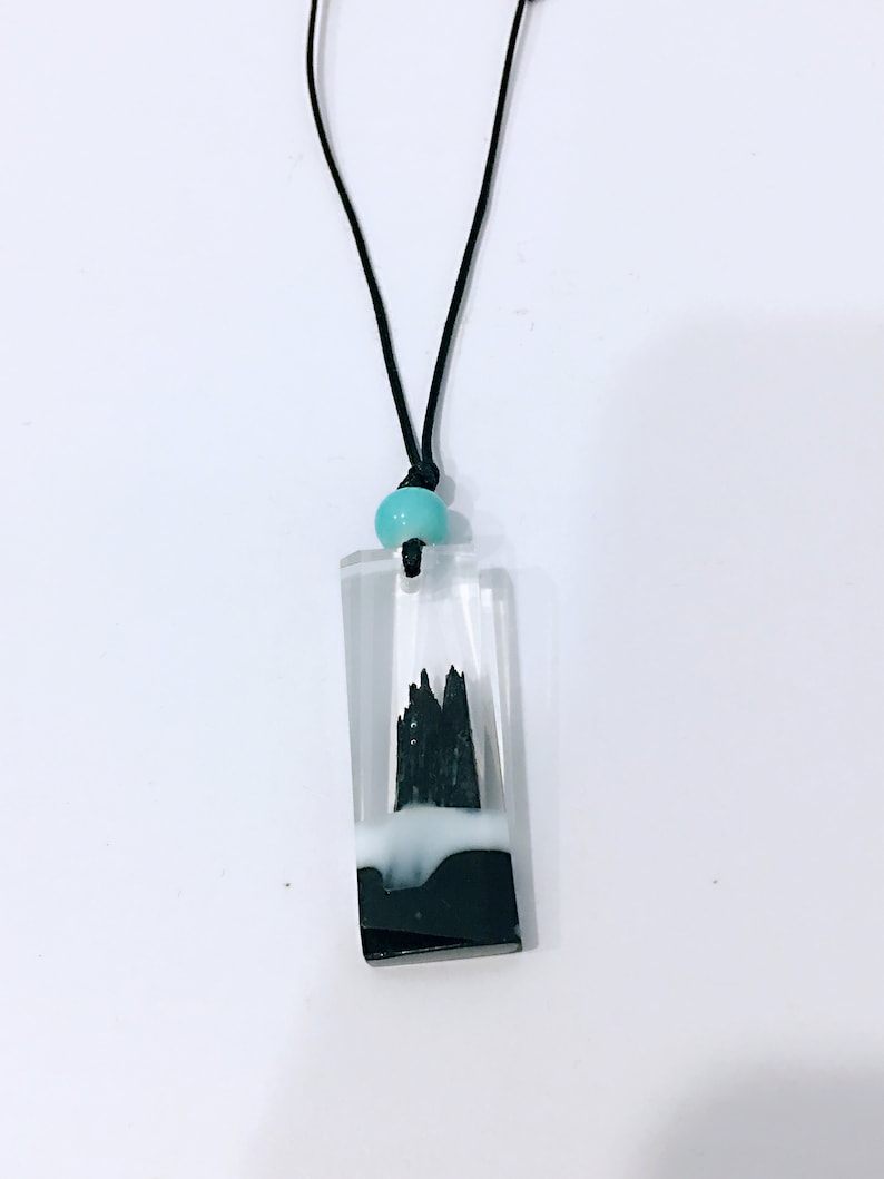Fall Forest Necklace Forest Wood Necklace Eco Nature Necklace Forest Resin Jewelry Modern Wood Pendant Forest Lover Gift Nature Wood Resin