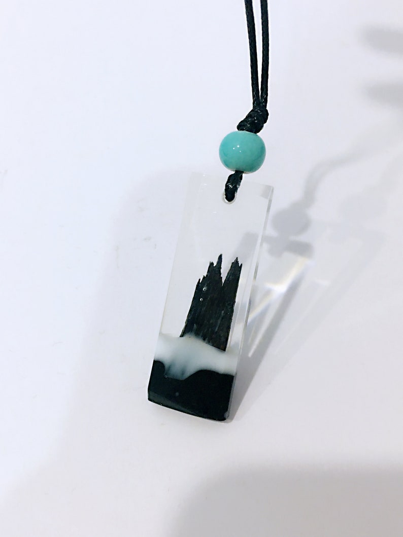 Fall Forest Necklace Forest Wood Necklace Eco Nature Necklace Forest Resin Jewelry Modern Wood Pendant Forest Lover Gift Nature Wood Resin