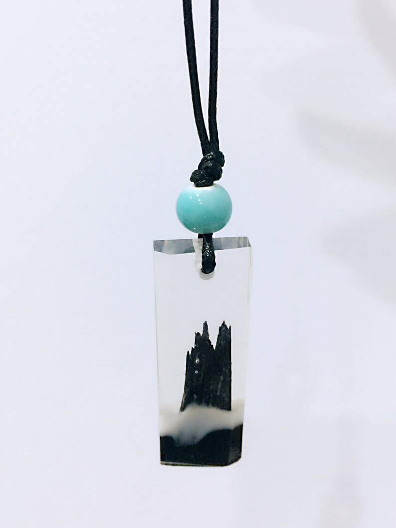 Fall Forest Necklace Forest Wood Necklace Eco Nature Necklace Forest Resin Jewelry Modern Wood Pendant Forest Lover Gift Nature Wood Resin
