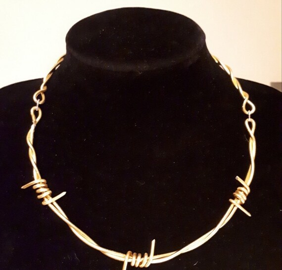 Barb Wire Necklace in Gold - Etsy