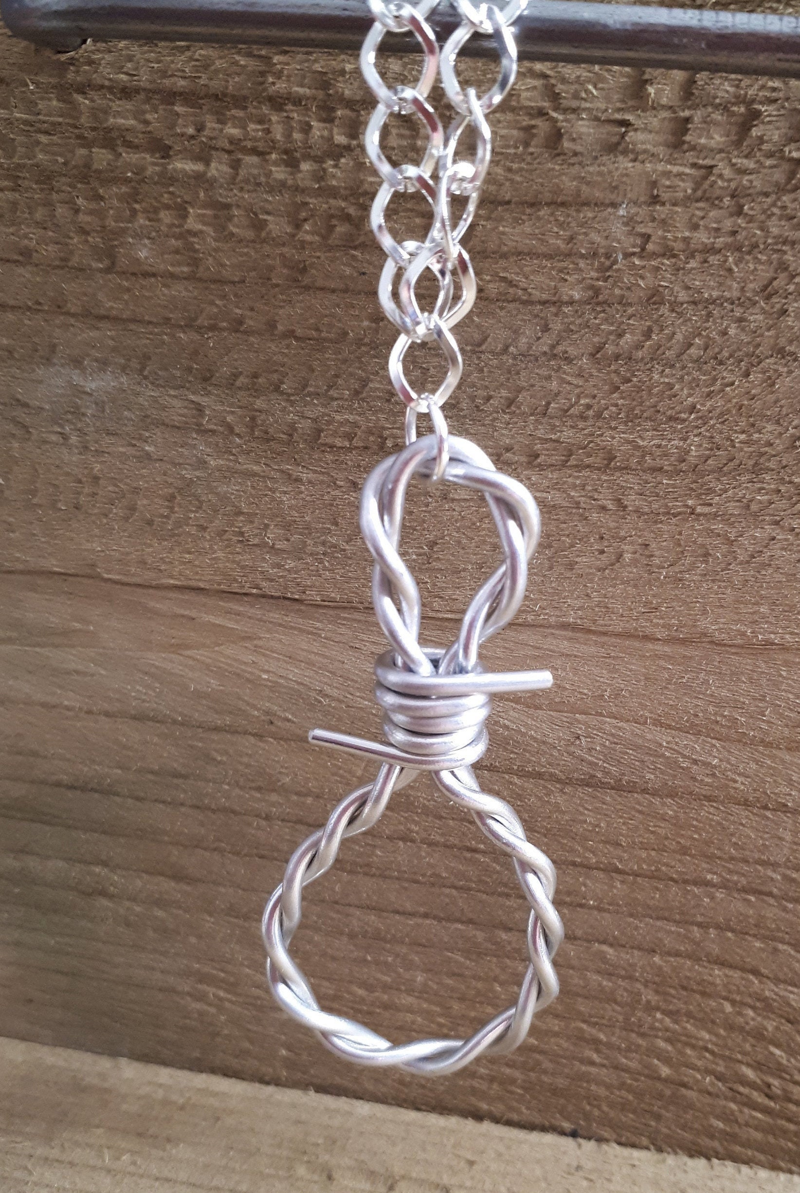 Barb Wire Noose Pendant Necklace Etsy