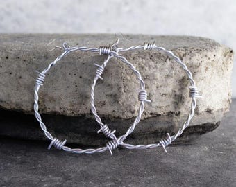 Oorbellen met prikkeldraadmotief - Opvallende zilverkleurige sieraden