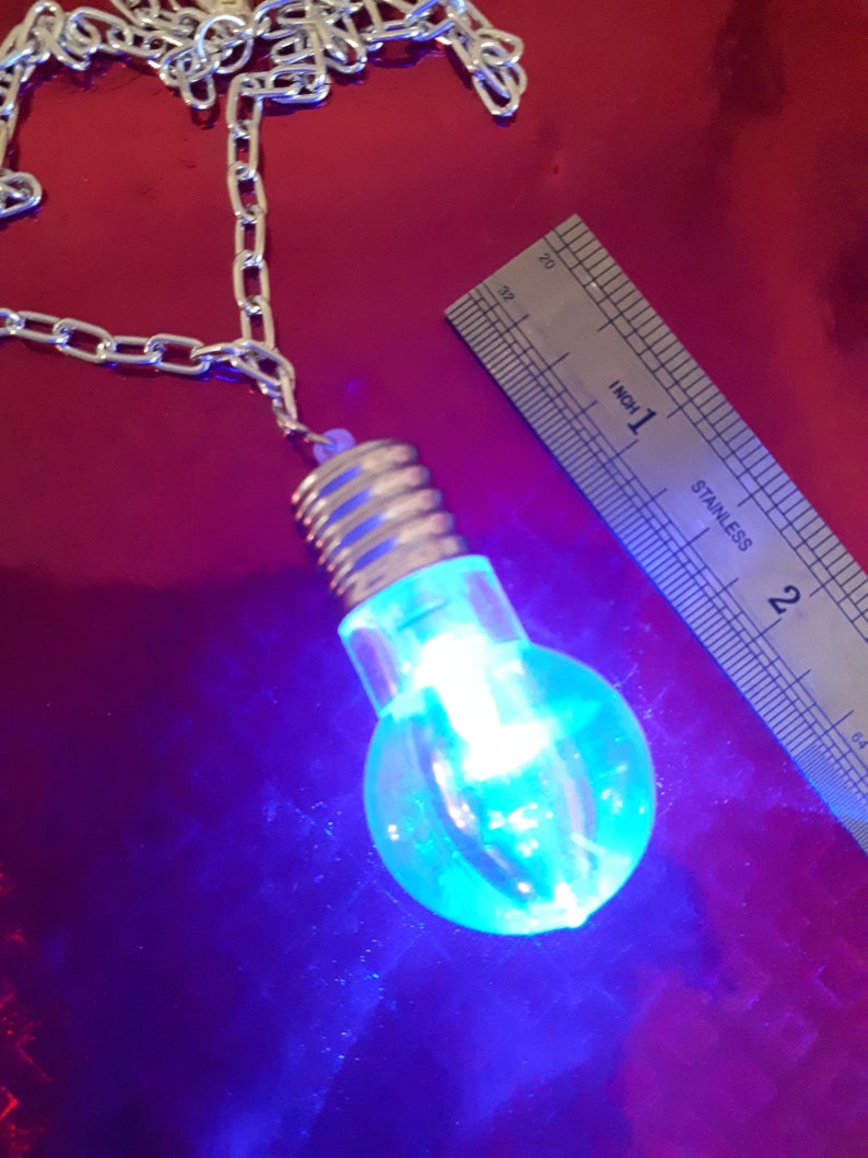 Light up Bulb Necklace With Chunky Chain Etsy UK