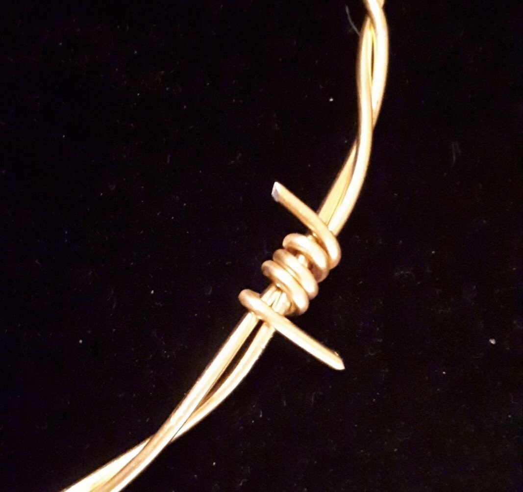Barb Wire Necklace in Gold Etsy UK