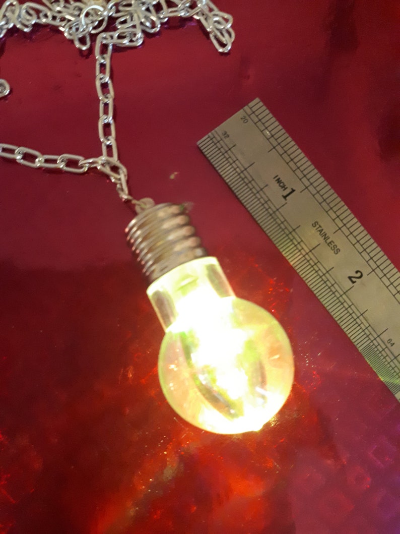 Light up Bulb Necklace With Chunky Chain Etsy UK