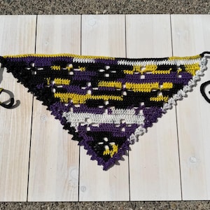 crochet nonbinary pride bandana: handmade acrylic hair accessory