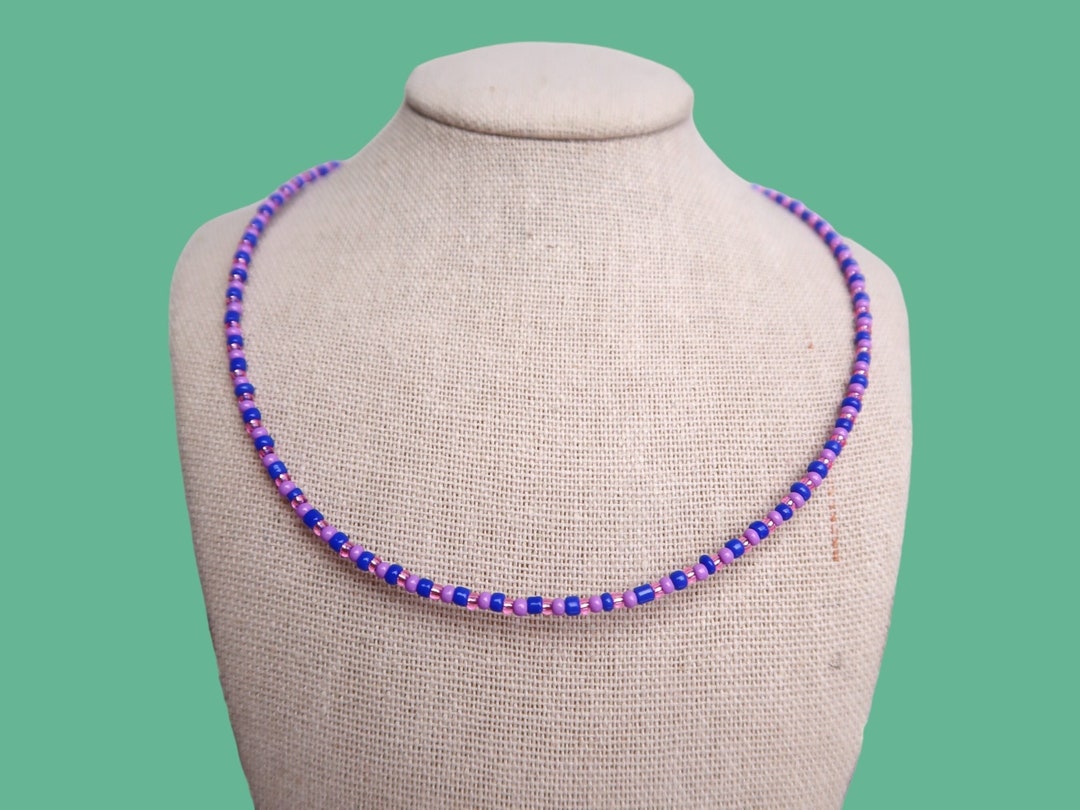 ブレスレット LESS IS MORE blue beads necklace Blue Translucent Graduated Bead Necklace 19