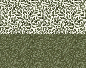 Juju’s Petals Leaves Fabric – Riley Blake – Quilting Cotton by the Yard – All Over Print